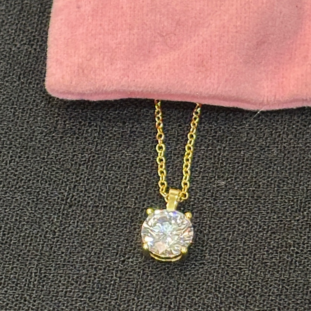 LRC CZ Solitaire Necklace & Earring set Gold tone Women's Jewelry Set​ - Picture 2 of 7